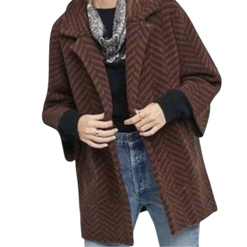 Anthropologie Brown Chevron Cardigan